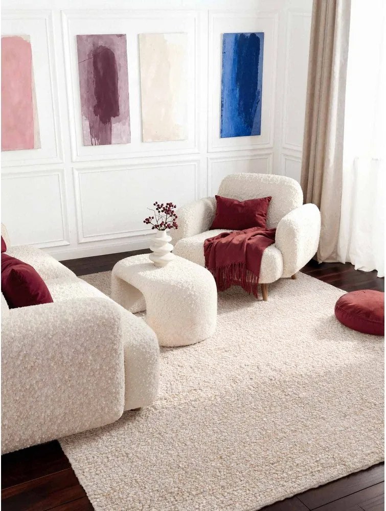 Covor crem țesut manual din material bouclé 160x230 cm Notting Hill Portobello – Ted Baker
