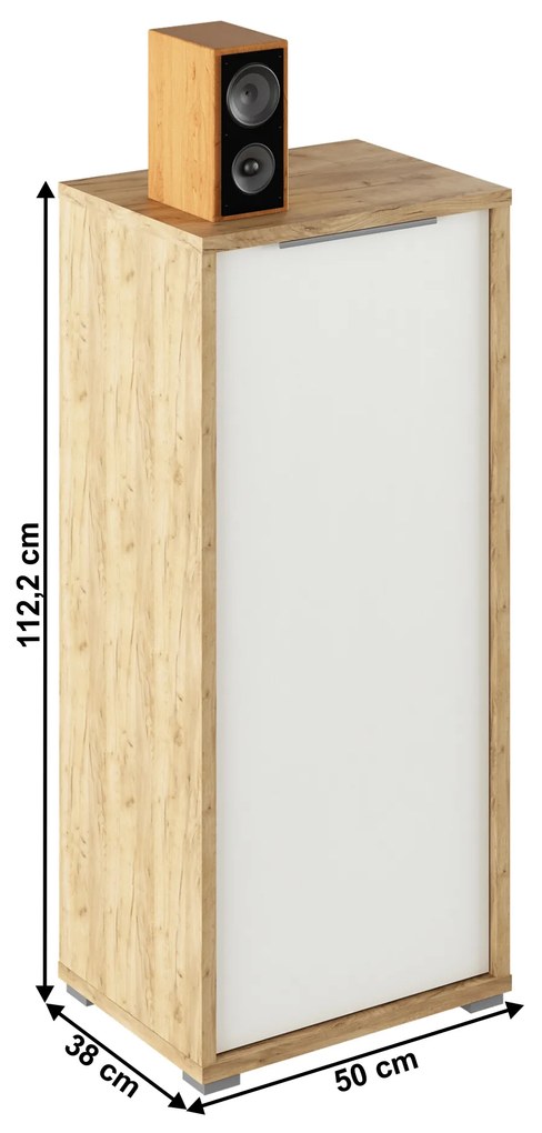 Dulap Rumia 10 (stejar artizanal + alb). 1064680