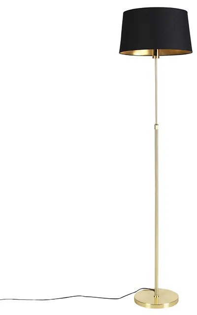 Lampă de podea auriu/alamă cu abajur negru 45 cm reglabil - Parte
