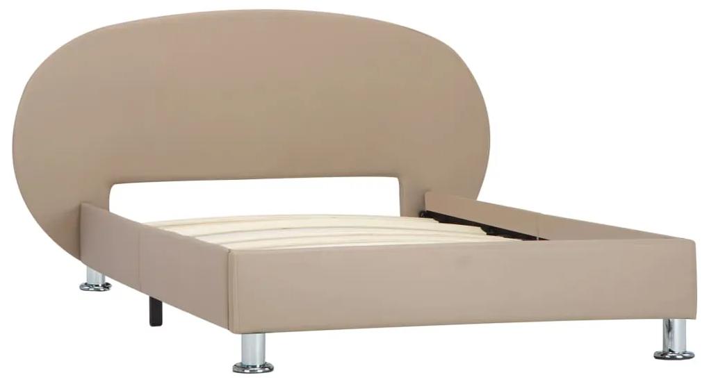 285421 vidaXL Cadru de pat, cappuccino, 100 x 200 cm, piele ecologică