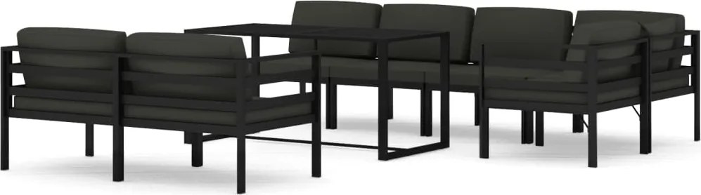 vidaXL Set mobilier de grădină cu perne, 8 piese, antracit, aluminiu