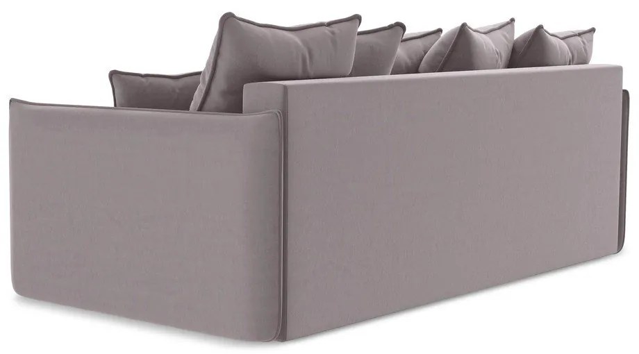 Canapea mov lavandă extensibilă/cu spațiu de depozitare cu tapițerie din catifea 225 cm Hula – Makamii
