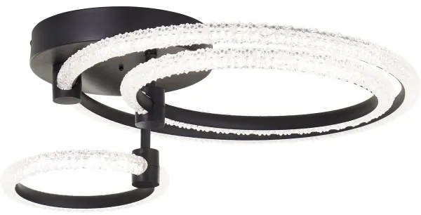 Brilliant AYDIN Plafonieră LED dimabilă, 34W, 230V, neagră + telecomandă