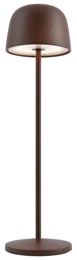 Lampă de masă maro rugină, cu LED reîncărcabil, cu stație de încărcare IP65 - Raika