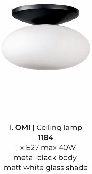 Plafoniera moderna Omi negru, 40cm