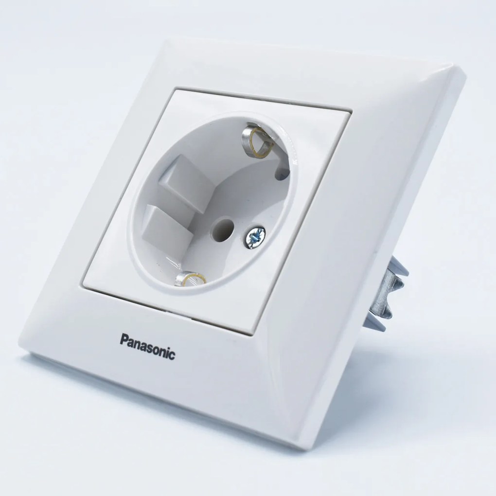 Priza simpla cu impamantare Arkedia Panasonic, ST, alba