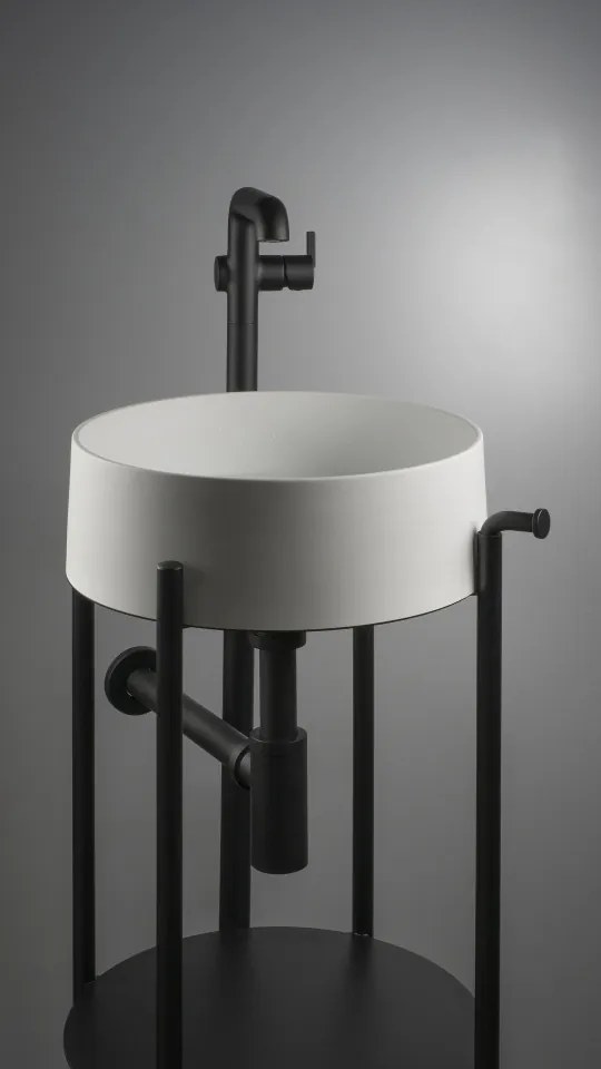 🚰 Baterie chiuvetă freestanding SILIA, finisaj nero – Cod BQS_N2KK