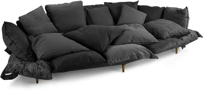 Canapea neagra din material textil 300 x 150 cm Comfy Sofa Seletti