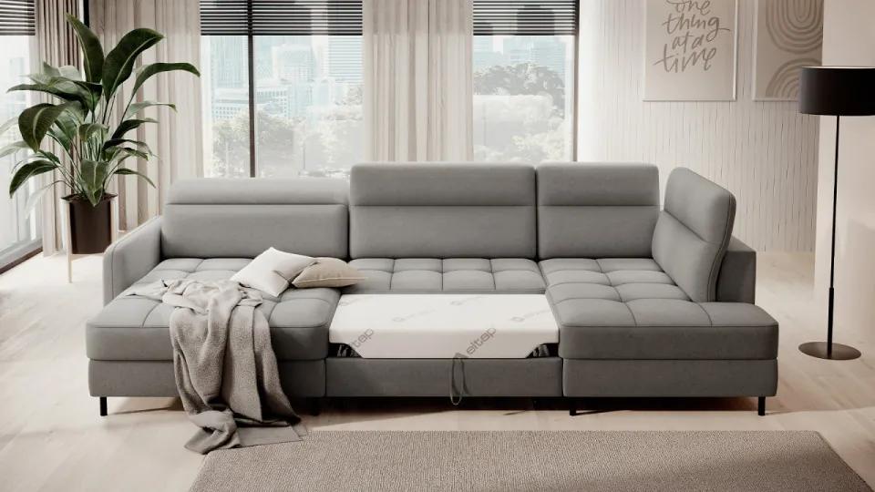 Canapea modulara, extensibila, cu spatiu pentru depozitare, 306x100x165 cm, Berrto L01, Eltap (Culoare: Galben / Manhattan 45)