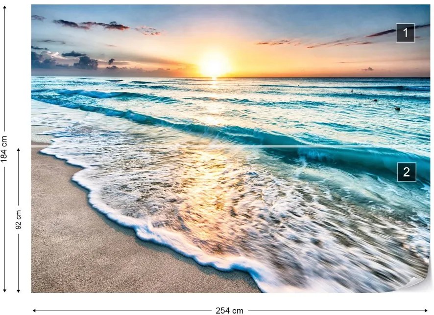 Fototapet GLIX - Beach Sunset  + adeziv GRATUIT Tapet nețesute - 254x184 cm