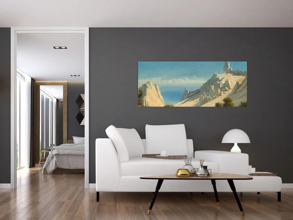 Tablou - Georg Emil Libert, View of Sommerspiret, the Cliffs of Møn, reproducere (120x50 cm)