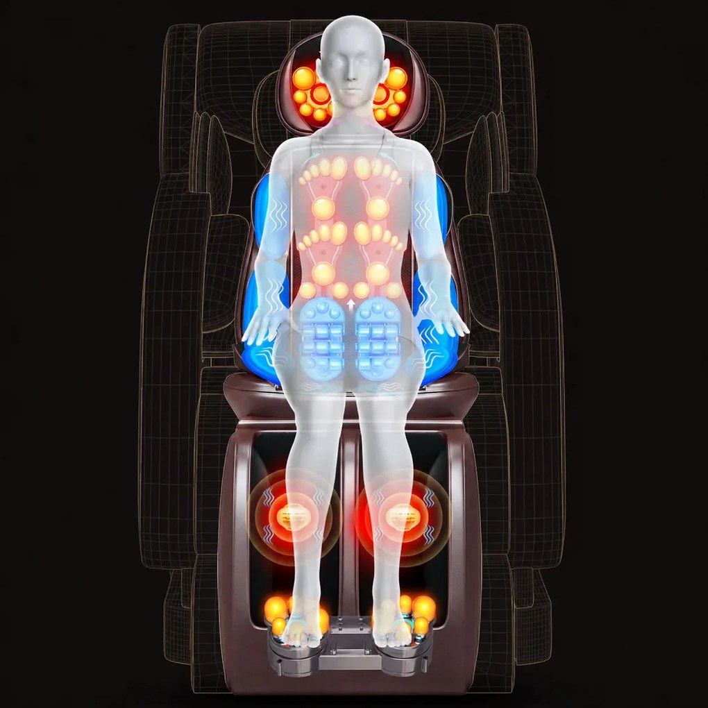 Resigilat: Saltea masaj corp intreg Shiatsu ORTO 174, cu vibratii si incalzire, Negru