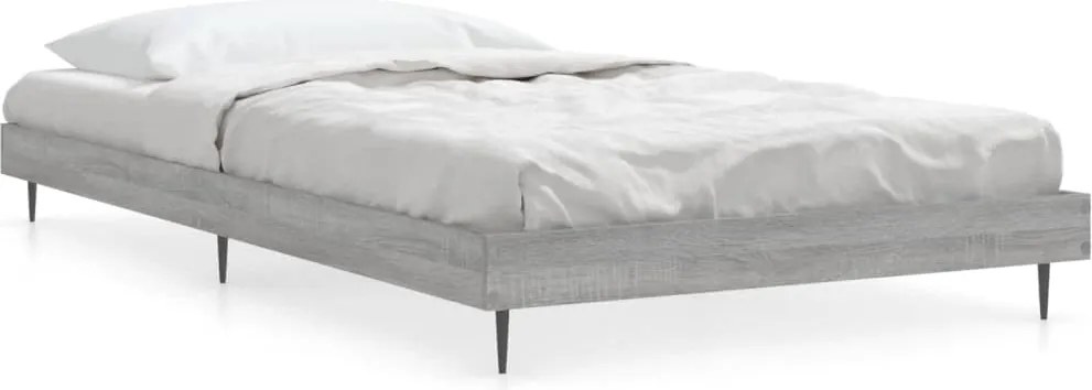 vidaXL Cadru de pat, gri sonoma, 90x190 cm, lemn prelucrat