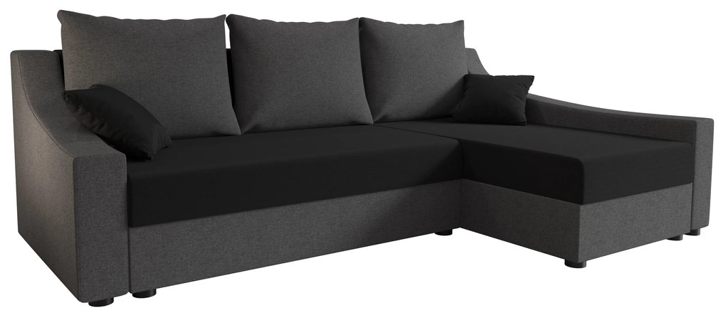 Colțar Opal L (Negru + Gri) (D). 1057310