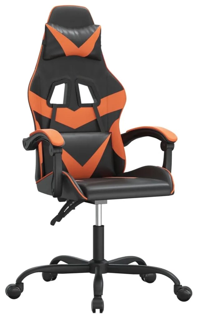 3143848 vidaXL Scaun de jocuri, negru și oranj, piele ecologică