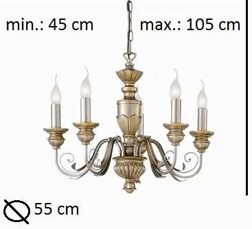Candelabru 5 brate diametru 55cm FIRENZE SP5 ORO 020822