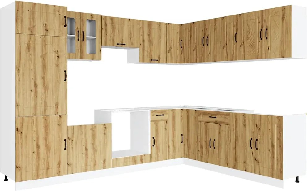 vidaXL Set dulap de bucătărie 14 piese „Kalmar” stejar artizanal lemn