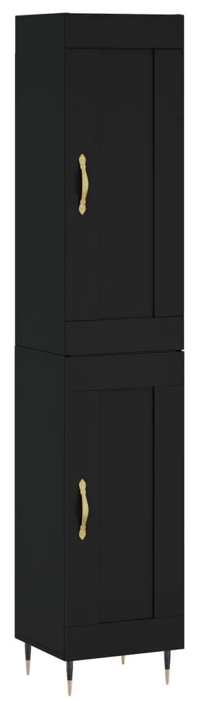 3200434 vidaXL Dulap înalt, negru, 34,5x34x180 cm, lemn prelucrat