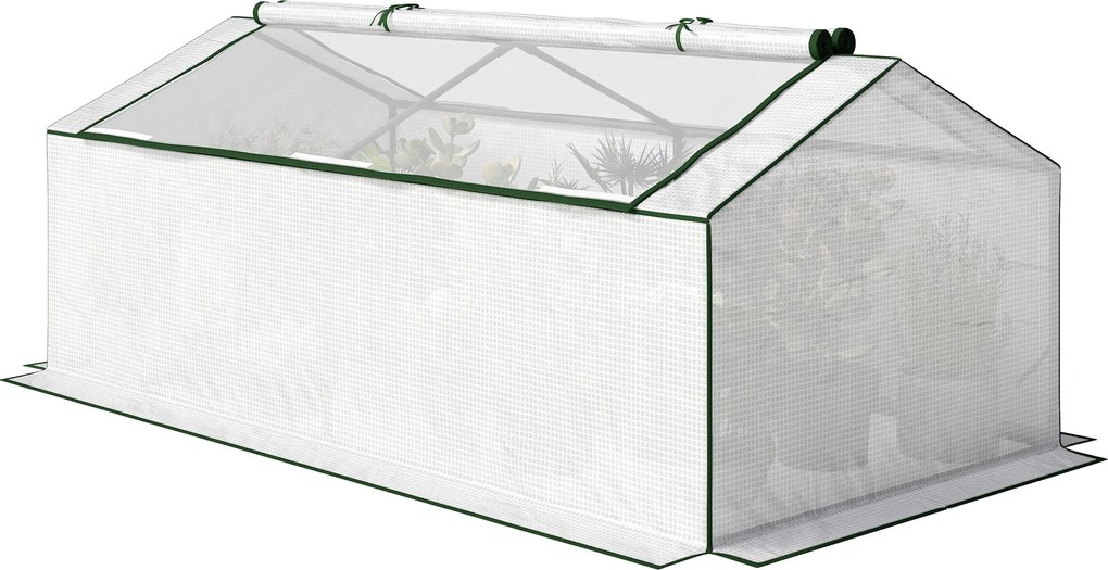 Outsunny Seră cu folie PE cu fereastră, seră din folie rezistentă la iarnă, seră 180 x 90 x 70cm Alb | Aosom Romania