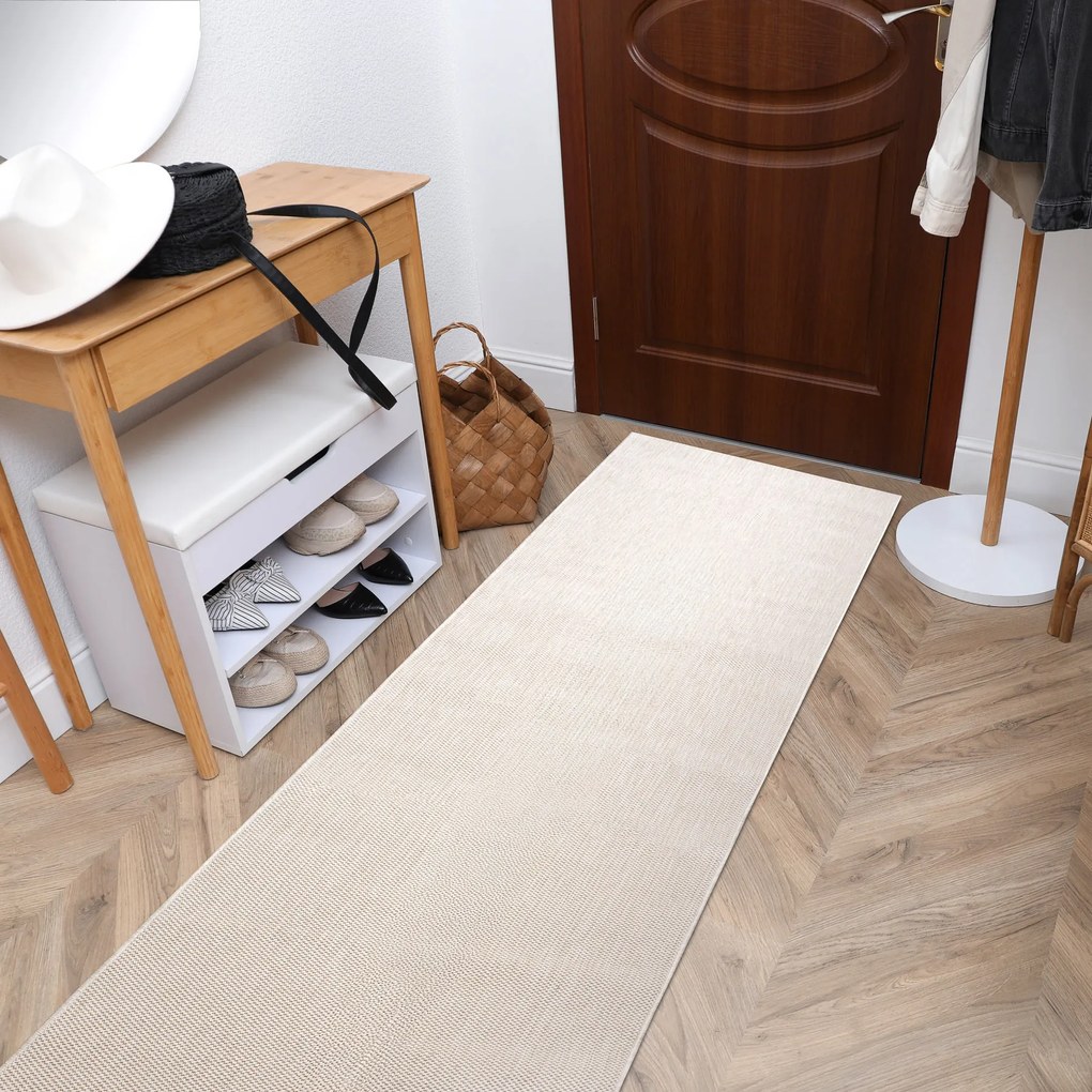 Covor, traversa SISAL SION A5165A Melanj țesute plate ecru / cremă