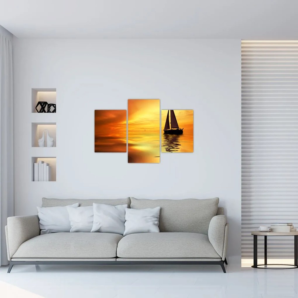 Tablou - Sailboat la apus de soare (90x60 cm)