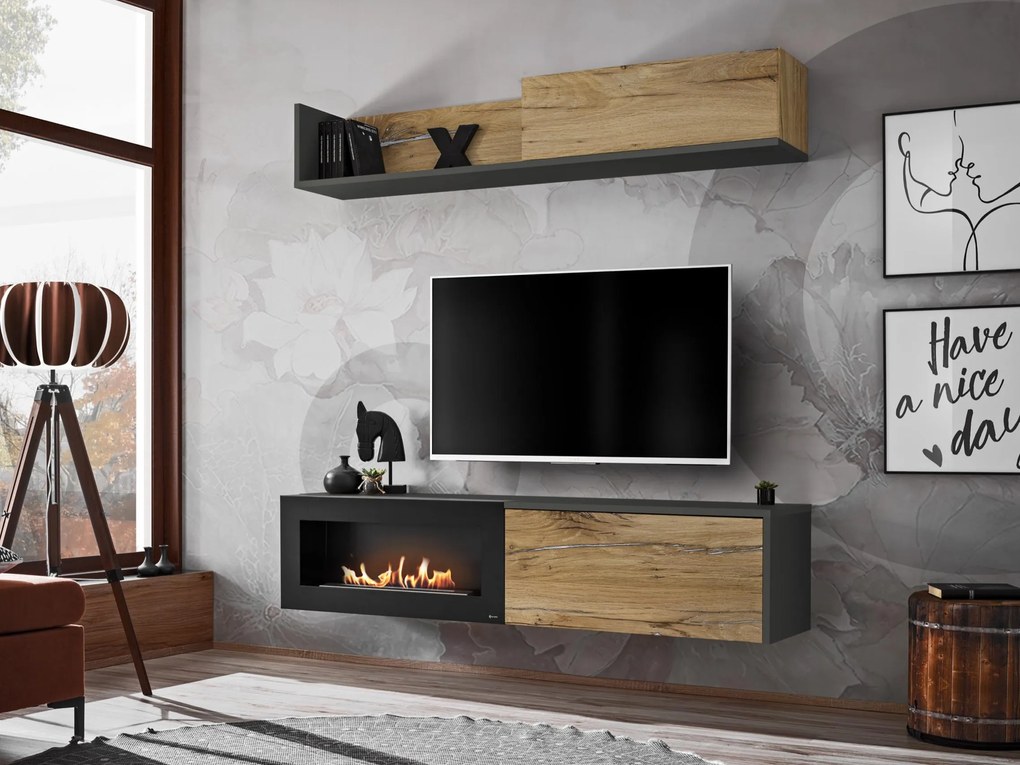 Mobilier living Dalton ANFS DLB (antracit + stejar flagstaff). 1097684