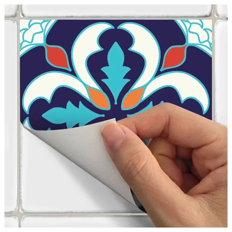 Set 60 autocolante de perete Ambiance Tiles Azulejos Antibes, 10 x 10 cm