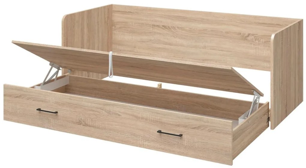 Pat de o persoană extensibil80 cm Tetrix 13 (stejar sonoma) (cu sp. depozitare). Promo -35%. 1098495