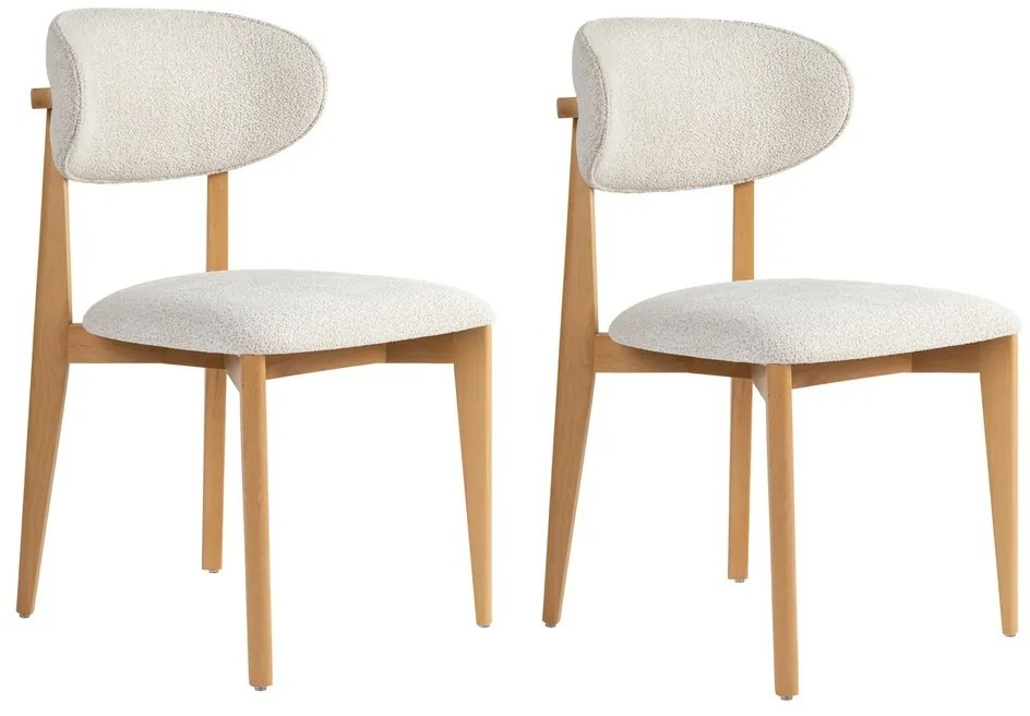 Set de scaune de sufragerie Lionte White and LightOak, 2 buc.