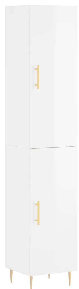 3198779 vidaXL Dulap înalt, alb extralucios, 34,5x34x180 cm, lemn prelucrat