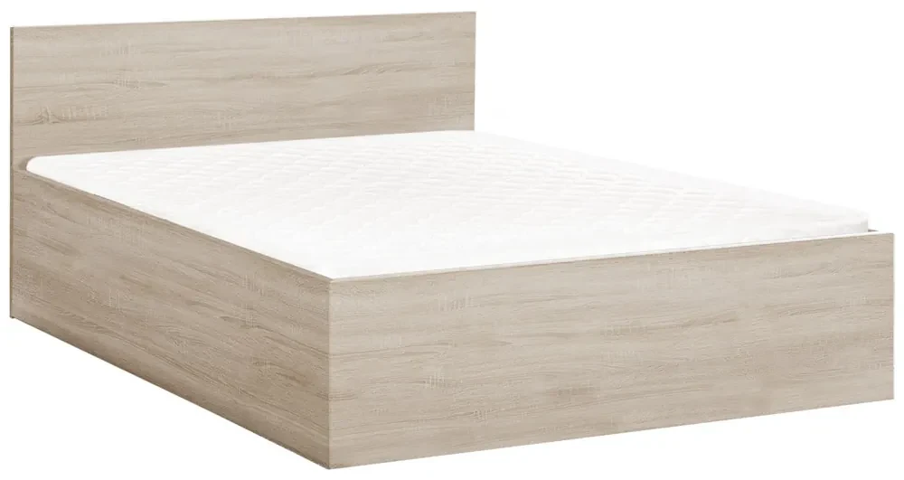 Pat de o persoana stejar sonoma, SOFIA 120 x 200 cm Saltele: Cu saltele Coco Maxi 20 cm, Somiera pat: Cu lamele drepte