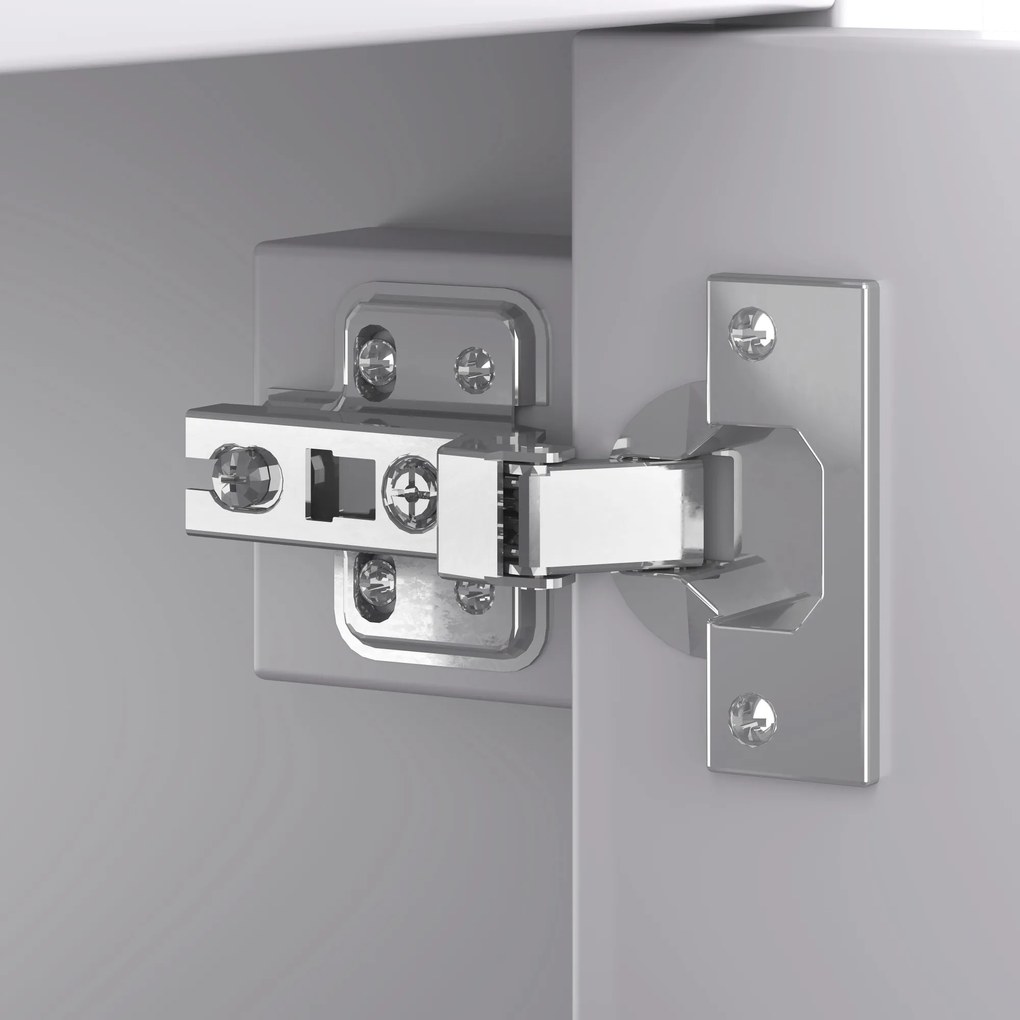 Dulap de baie cu chiuvetă, independent, spațiu mare de depozitare, 76x46x87 cm, Gri