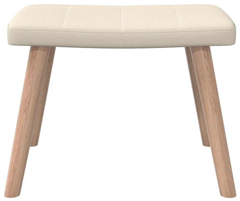 Scaun de relaxare cu taburet, crem, textil 1, Crem, Cu suport de picioare