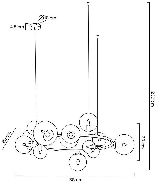 Lustra moderna cu 15 de surse de lumina LINEA R85