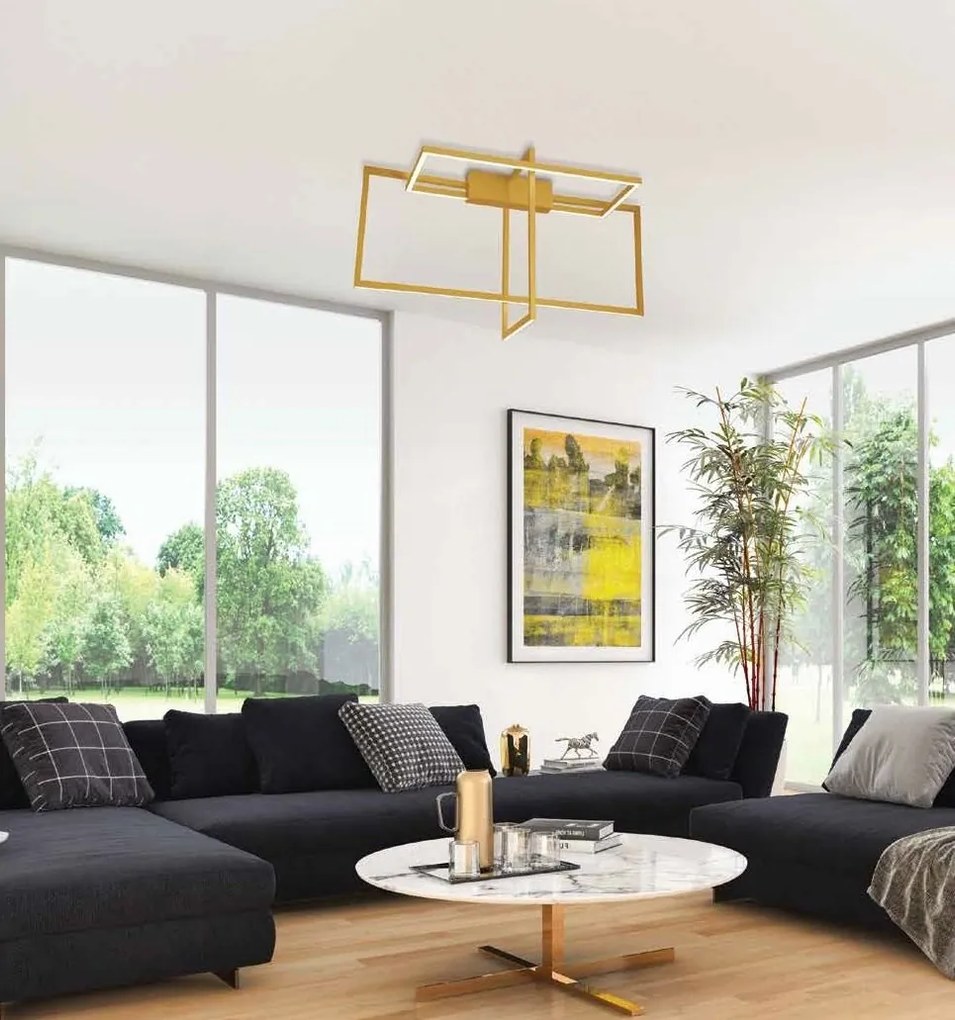 Lustra aplicata LED design modern geometric Erick auriu