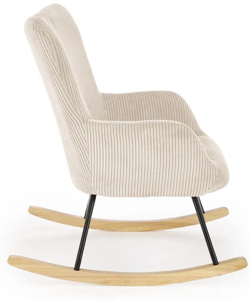 Fotoliu tip balansoar Belmiro velvet crem H92 cm