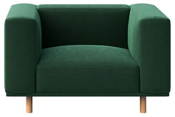 Fotoliu de relaxare verde închis cu tapițerie din catifea Kukumo – Ame Yens
