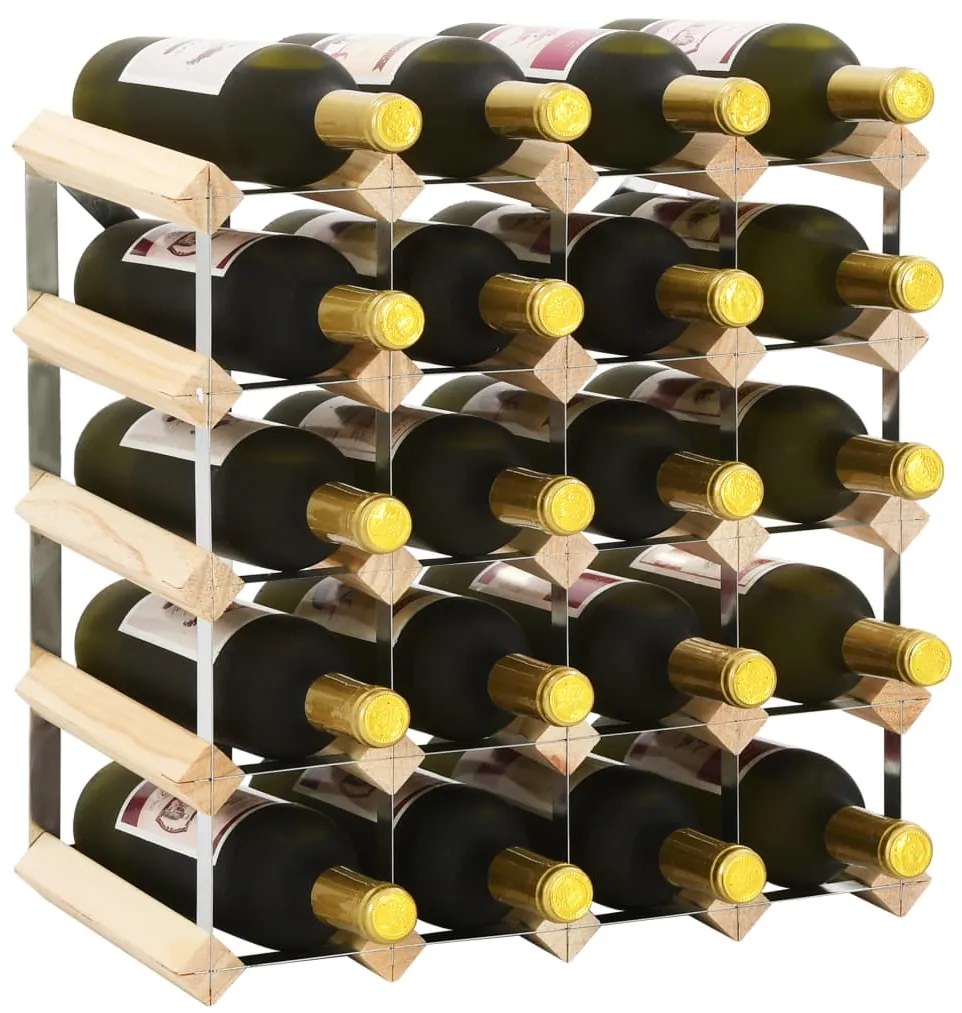 vidaXL Suport sticle de vin pentru 20 sticle, lemn masiv de pin