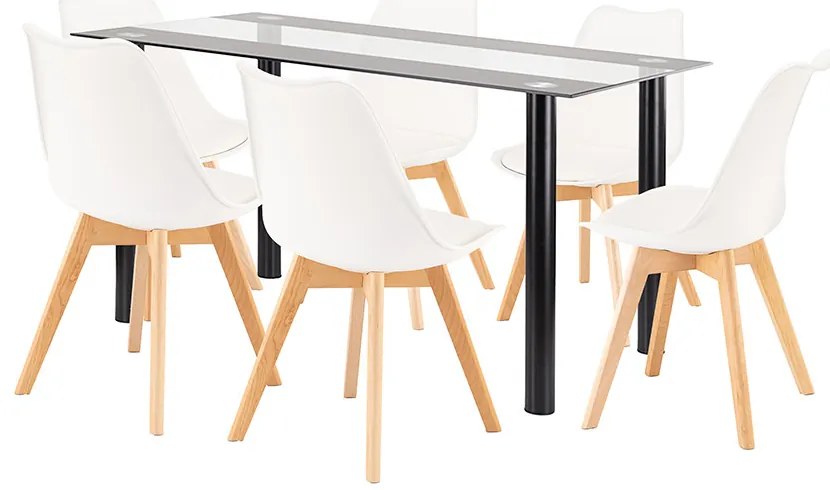 Zelma 6+1 set de sufragerie alb