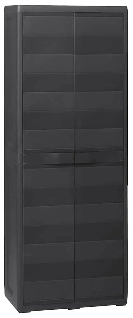 vidaXL Dulap de depozitare pentru grădină, cu 3 rafturi, negru