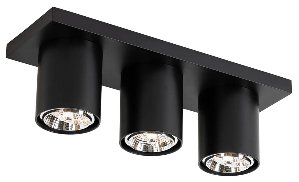 Plafoniera modernă cu spoturi negre cu 3 lumini - Tubo
