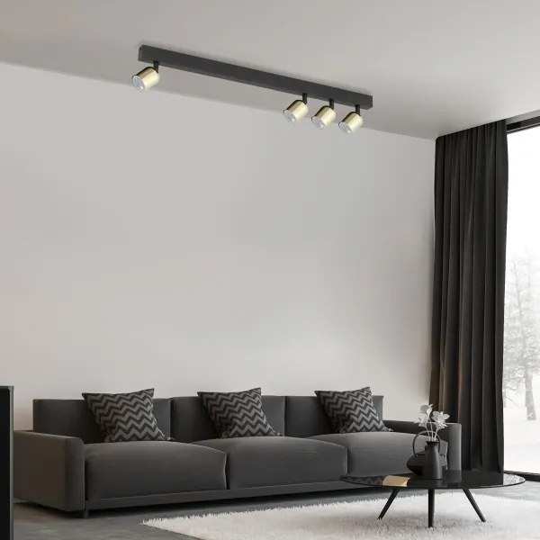 LED RGBW spot reglabil TOP 4xGU10/6,5W/230V 2700-6500K negru/auriu