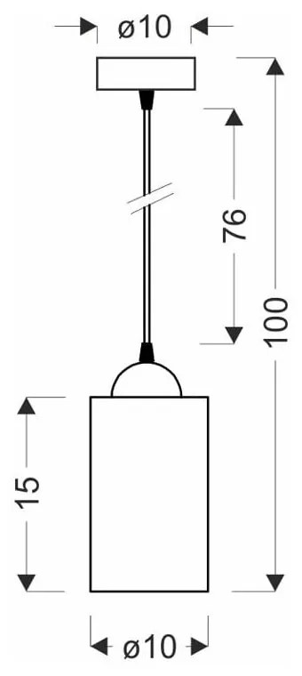 Lustră neagră cu abajur din sticlă ø 10 cm Bistro – Candellux Lighting