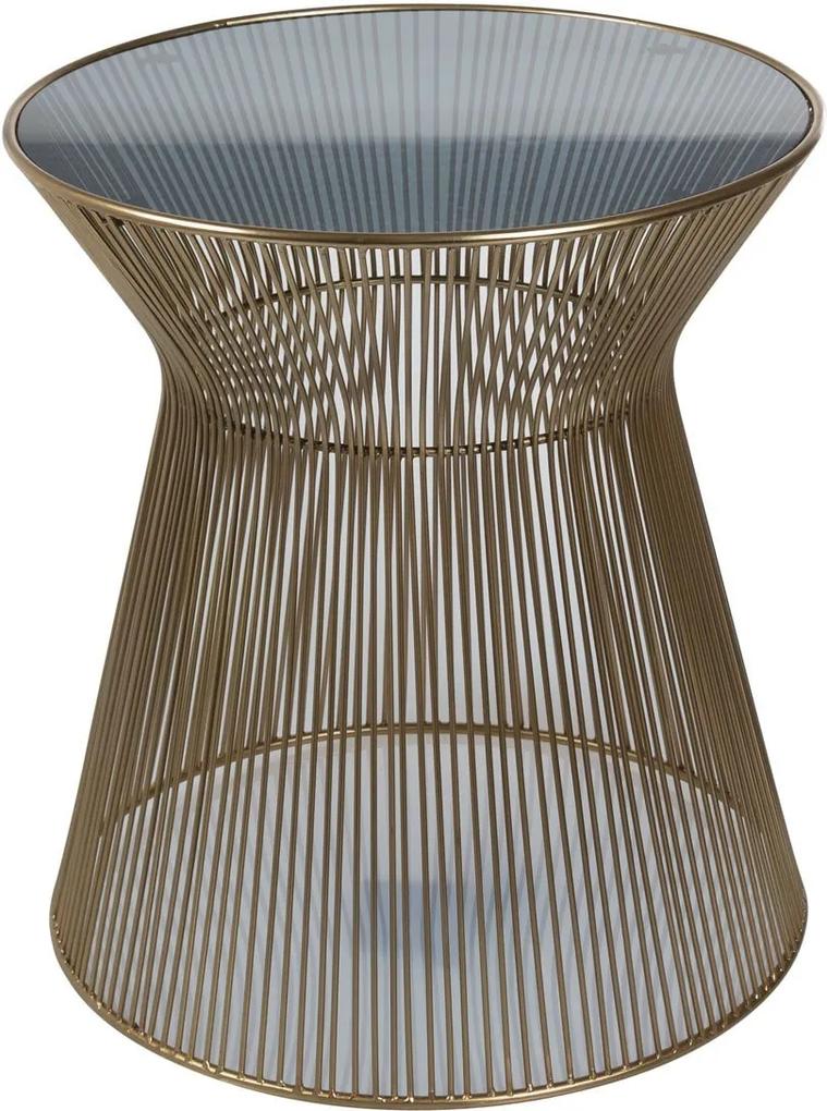 Masuta de cafea rotunda din metal si sticla ø35,6xh56cm Victoria Brass | ZAGO