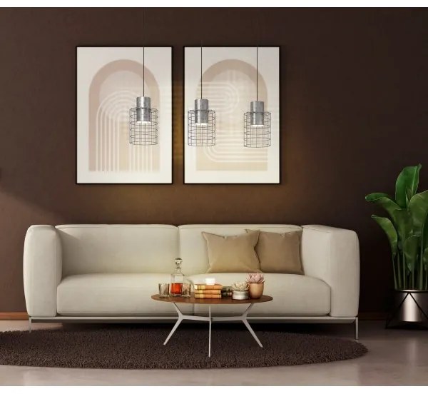 Lustră pe cablu MILLIGAN 3xE27/40W/230V argintie Eglo 43648