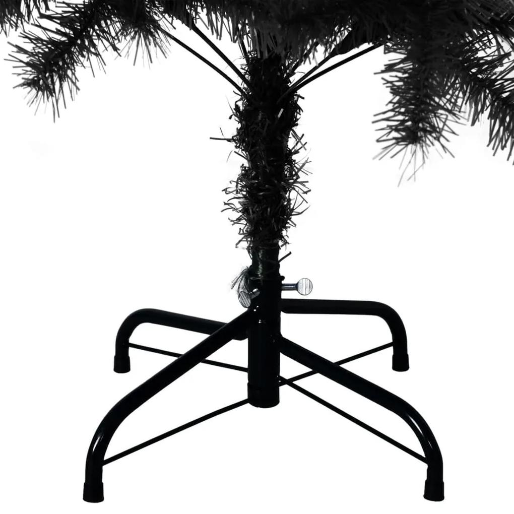 Pom de Craciun artificial cu suport, negru, 150 cm, PVC Negru, 150 cm, 1
