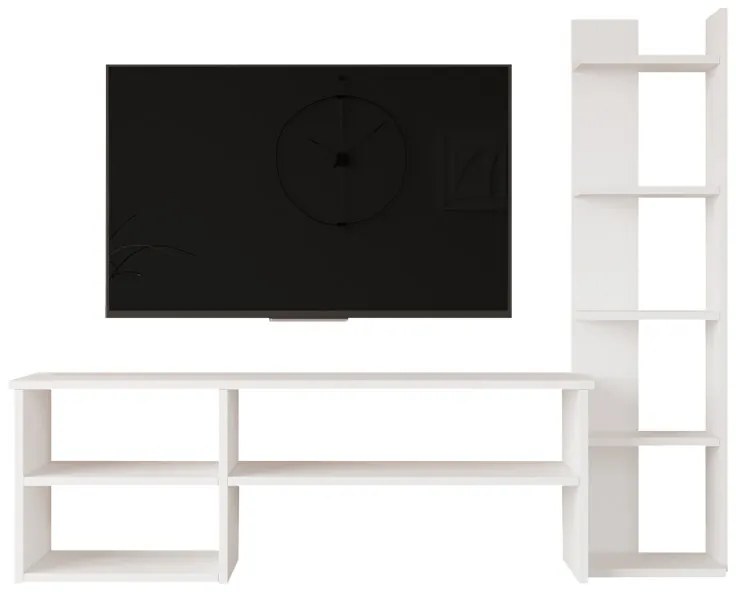 Set mobilier living Perla, Pako World, Alb, 120x29x41 cm