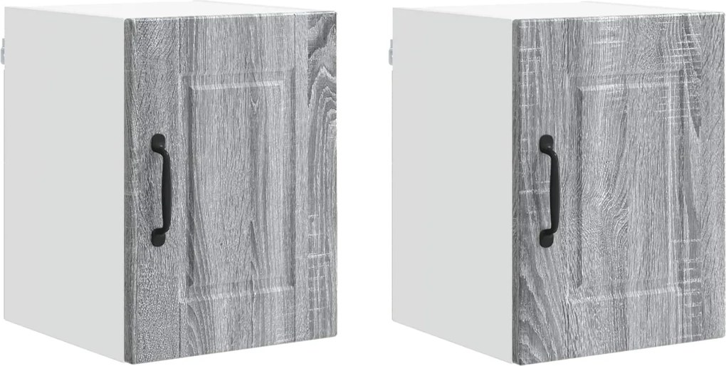 vidaXL Dulap de bucătărie cu raft 2 pcs Gri Sonoma 30 x 31 x 40 cm