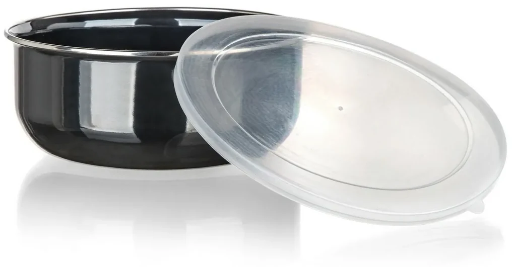 Banchet Set de boluri emailate METALLIC Negru, 8buc