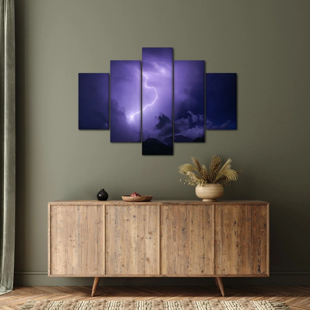 Tablou - cerul violet cu fulger (150x105 cm)